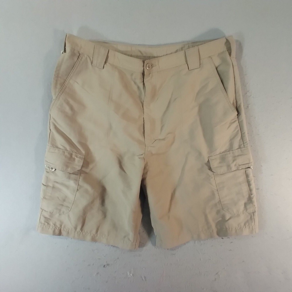 Wrangler cargo shorts men's 40 x 10 khaki tan beige‎ lightweight nylon outdoor
